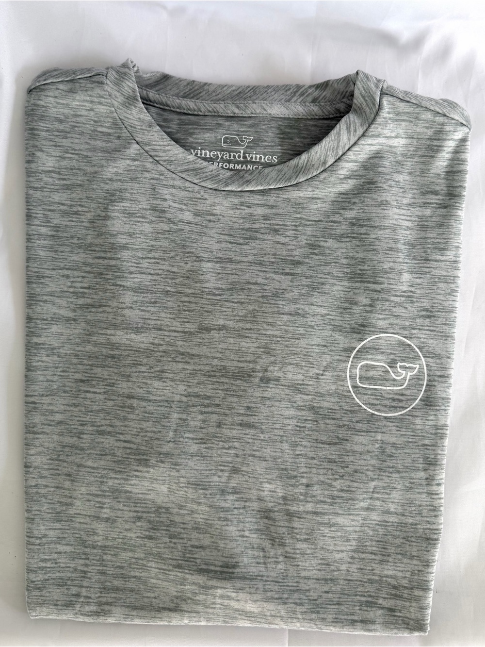 Vineyard Vines XS Mens Performance Short Sleeve Shirt Heather Gray EUC WORN 1x